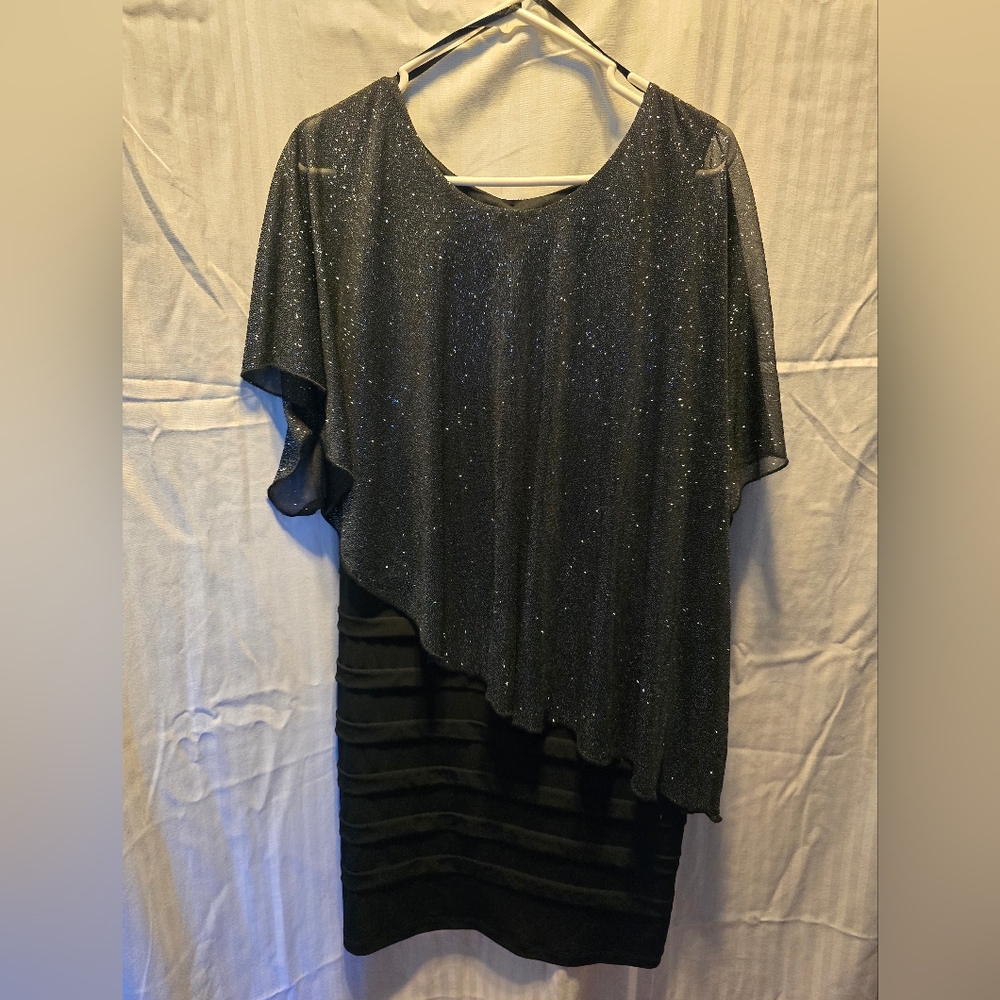 Sparkling Black Dress, Knee Length